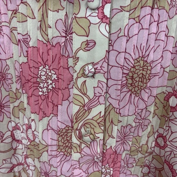 Selkie RARE Tuxedo Blouse Wallflower Pink Ruffle Floral Shirt Plus Size 4X NEW - Picture 5 of 9